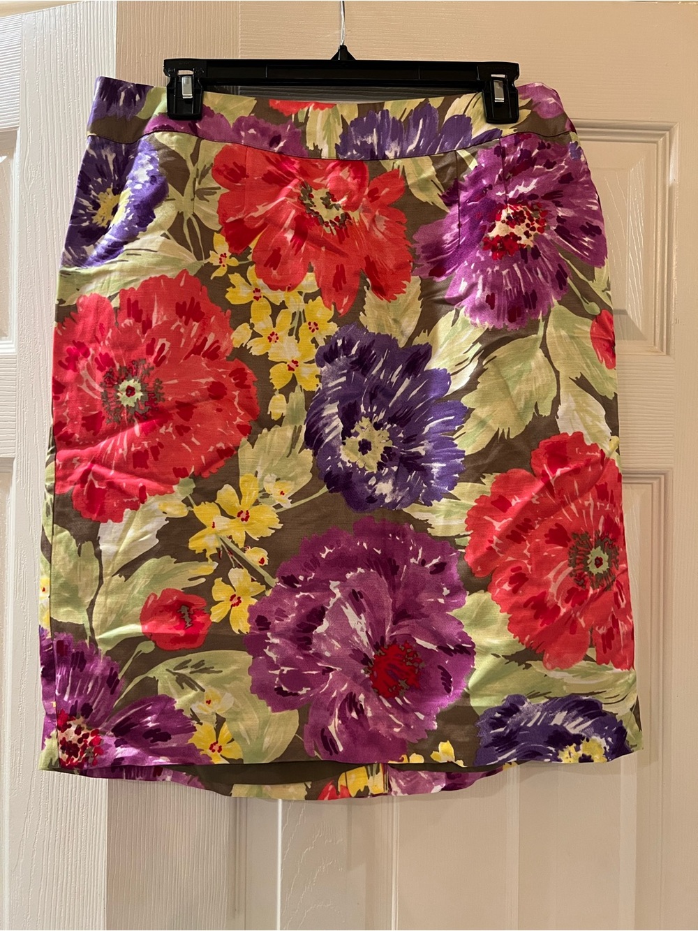 New Banana Republic Floral Pencil Skirt in Red, Purple & Yellow